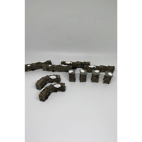 Lemax Village Collection colonial stone wall set of 10 #93304A 1999 NO BOX - Picture 1 of 5